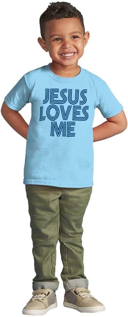 imageJesus Loves Me Retro Christian Toddler Boy Girl T ShirtLight Blue