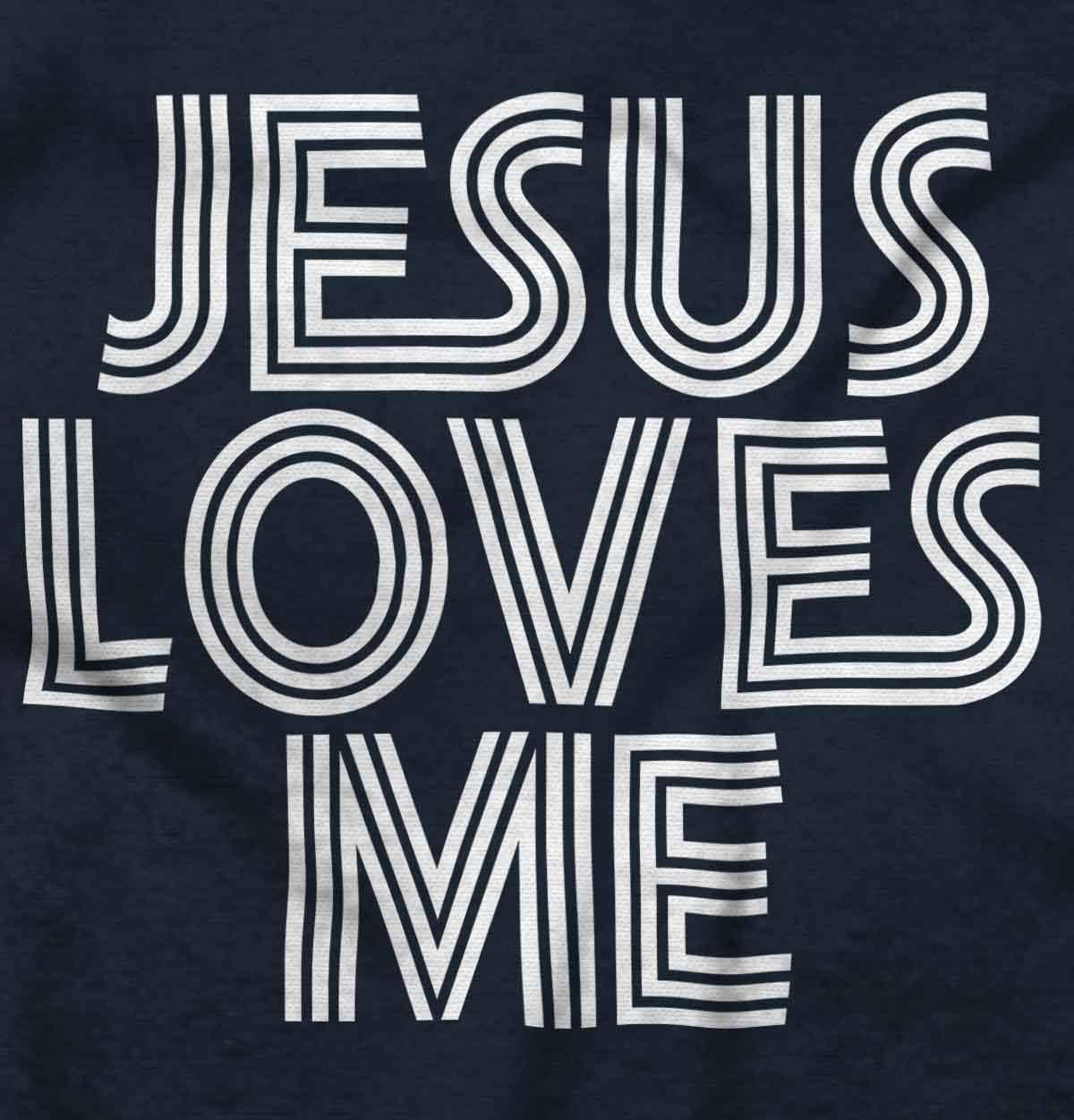 imageJesus Loves Me Retro Christian Toddler Boy Girl T ShirtNavy