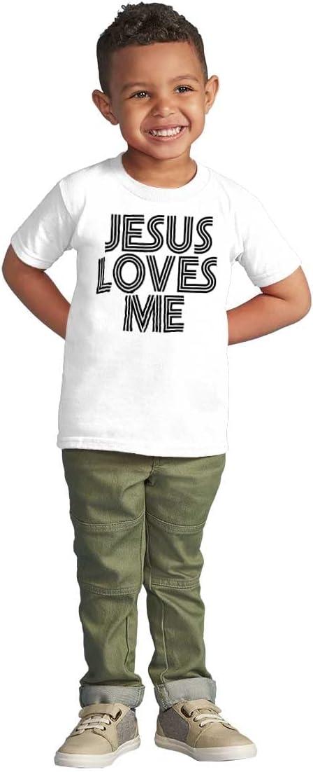 imageJesus Loves Me Retro Christian Toddler Boy Girl T ShirtWhite