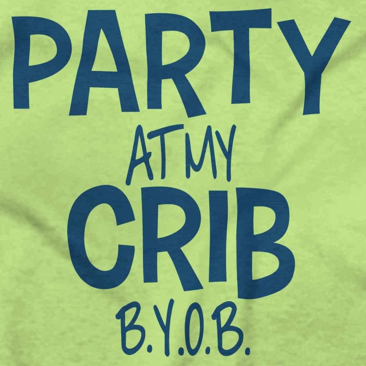 imageParty At My Crib BYOB Funny Baby Romper Boys or GirlsKey Lime