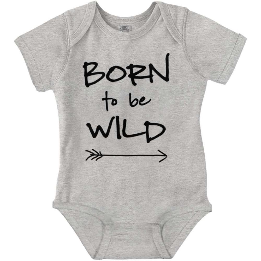 imageBorn To Be Wild Playtime Playground Baby Romper Boys or GirlsHeather
