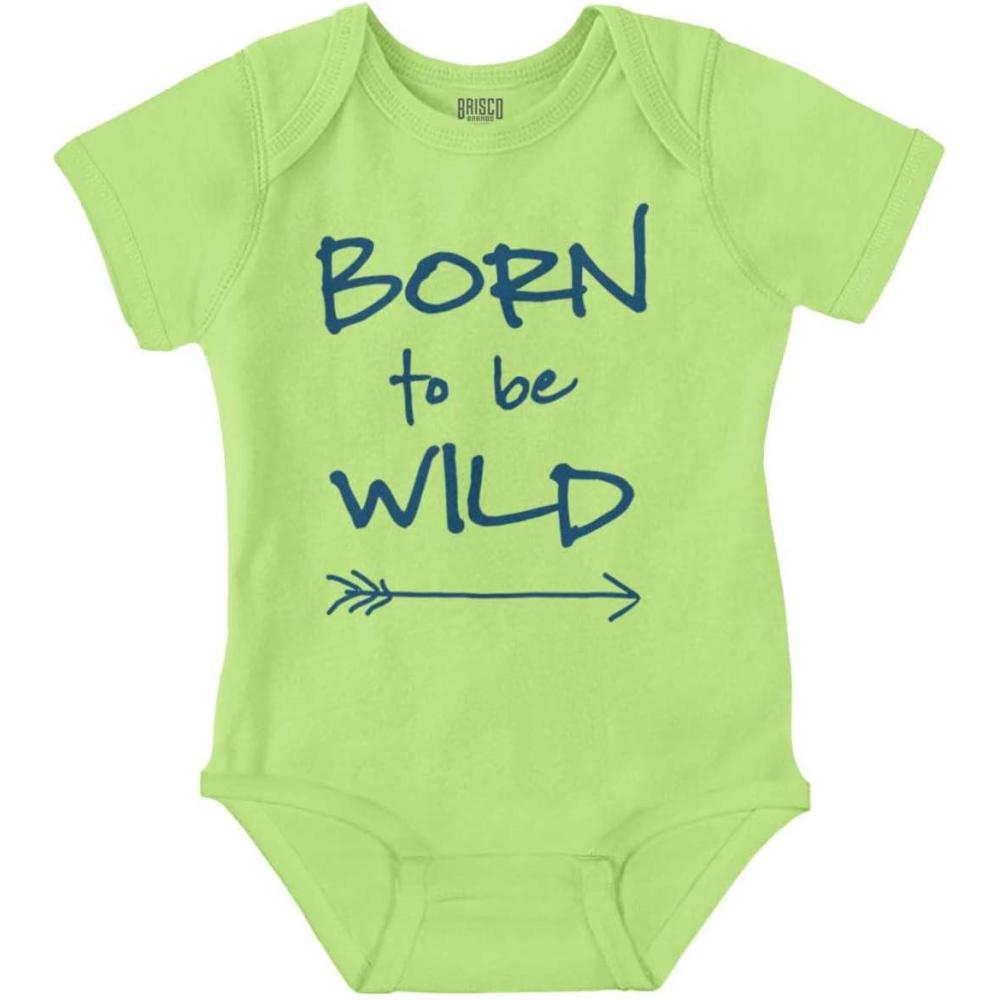 imageBorn To Be Wild Playtime Playground Baby Romper Boys or GirlsKey Lime