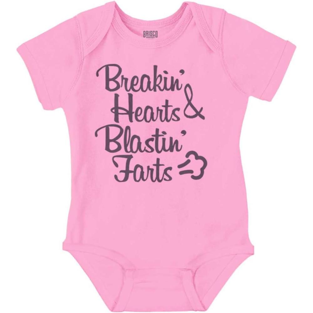 imageBreakin Hearts Blastin Funny Silly Baby Romper Boys or GirlsPink
