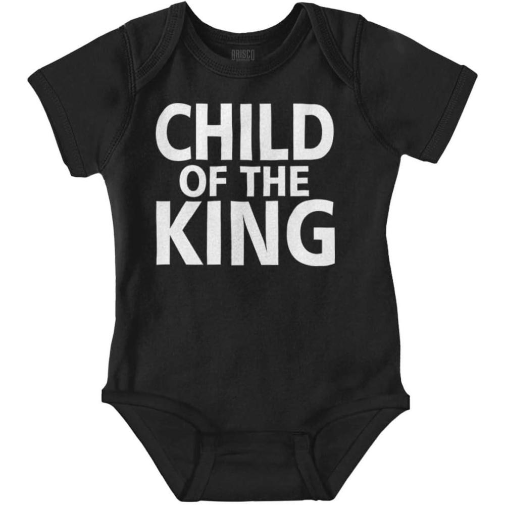 imageBrisco Brands Child of the King Christian Religious Baby Romper Boys or GirlsBlack