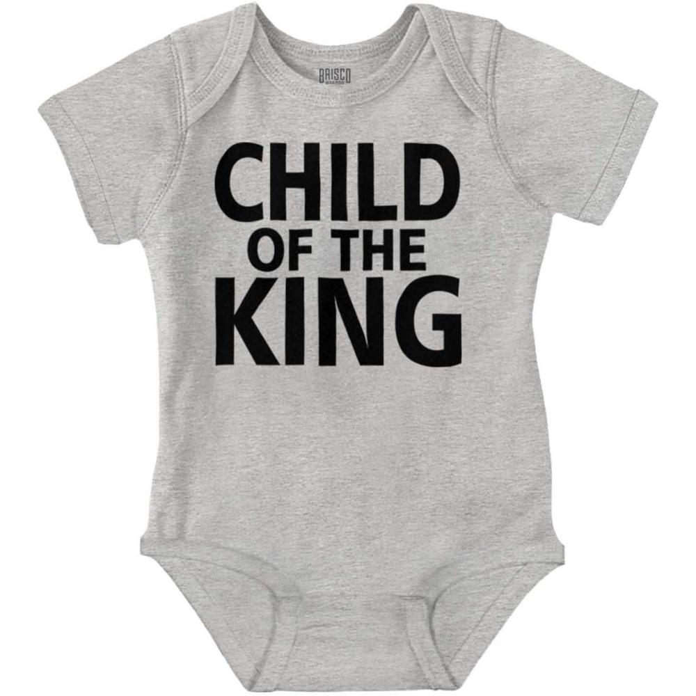imageBrisco Brands Child of the King Christian Religious Baby Romper Boys or GirlsHeather