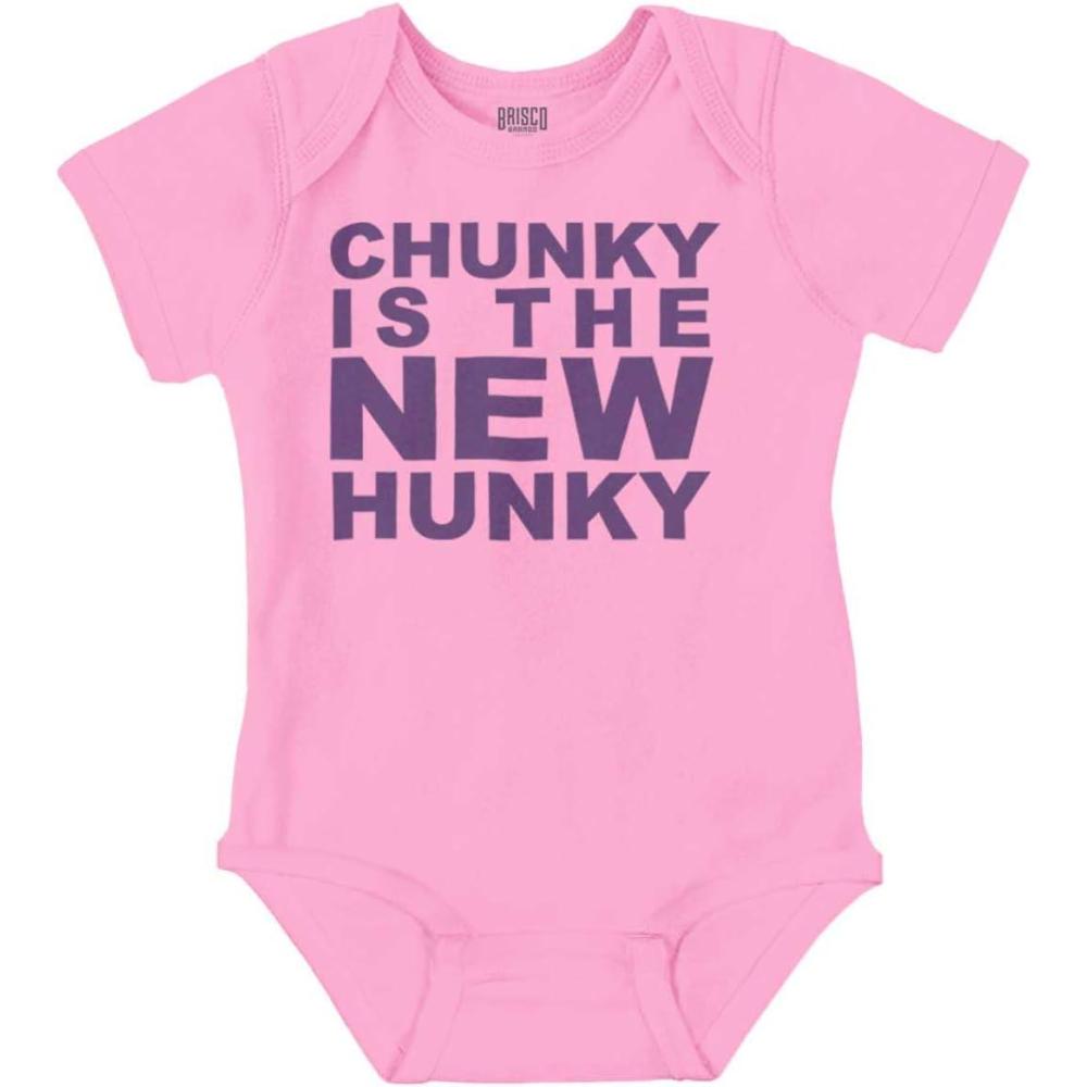 imageBrisco Brands Chunky is the New Hunky Trend Baby Bodysuit Jumper BoysPink