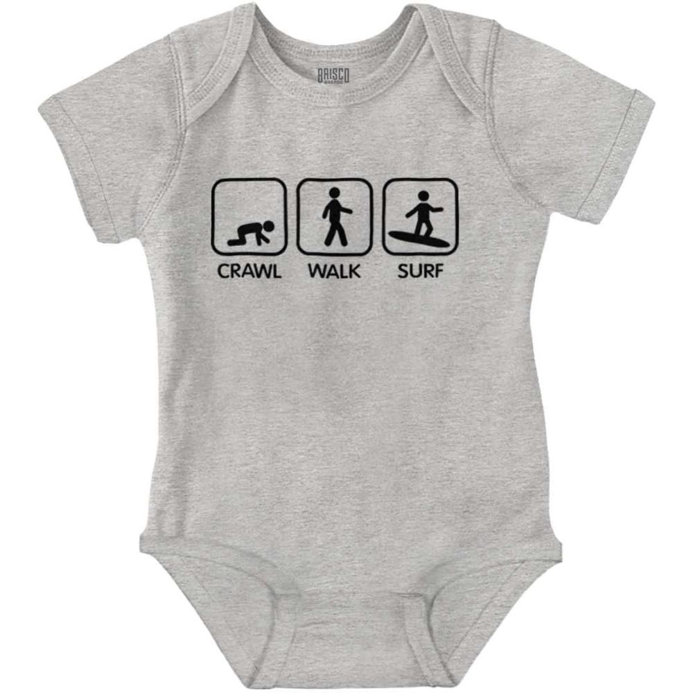 imageBrisco Brands Crawl Walk Surf Baby Romper Boys or GirlsHeather