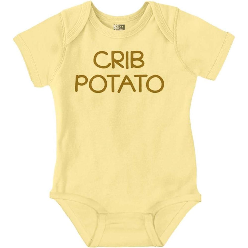 imageBrisco Brands Crib Couch Potato Lazy Cute Funny Baby Romper Boys or GirlsBanana