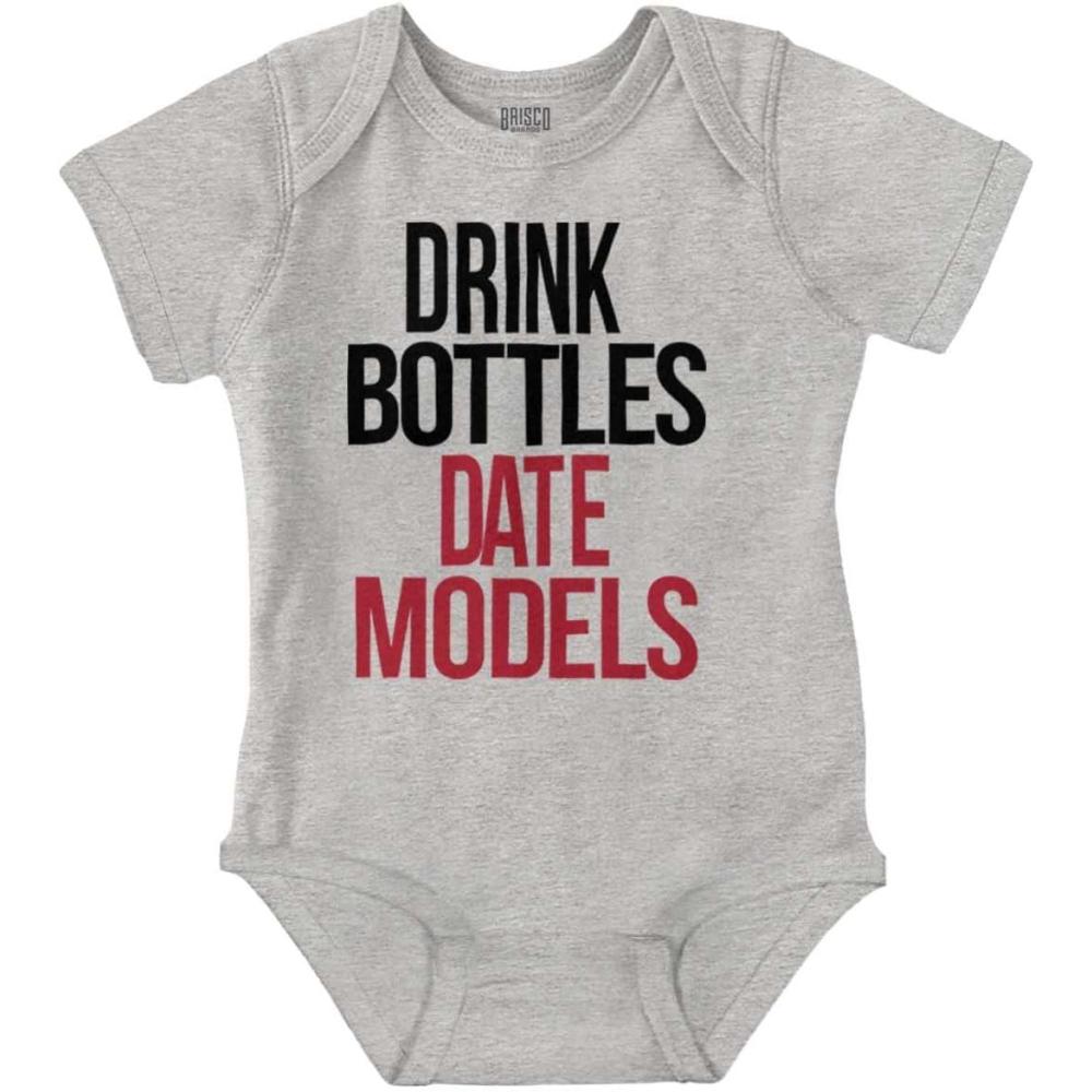 imageBrisco Brands Drink Bottles Date Model Handsome Baby Baby Bodysuit Jumper BoysHeather
