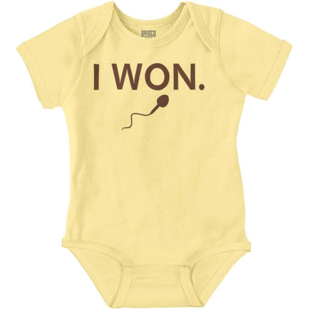 imageBrisco Brands Funny I Won Little Swimmers Race Baby Romper Boys or GirlsBanana