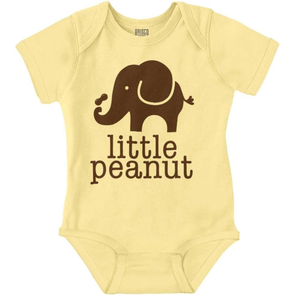 imageBrisco Brands Little Peanut Cute Lil Elephant Lover Baby Romper Boys or GirlsBanana