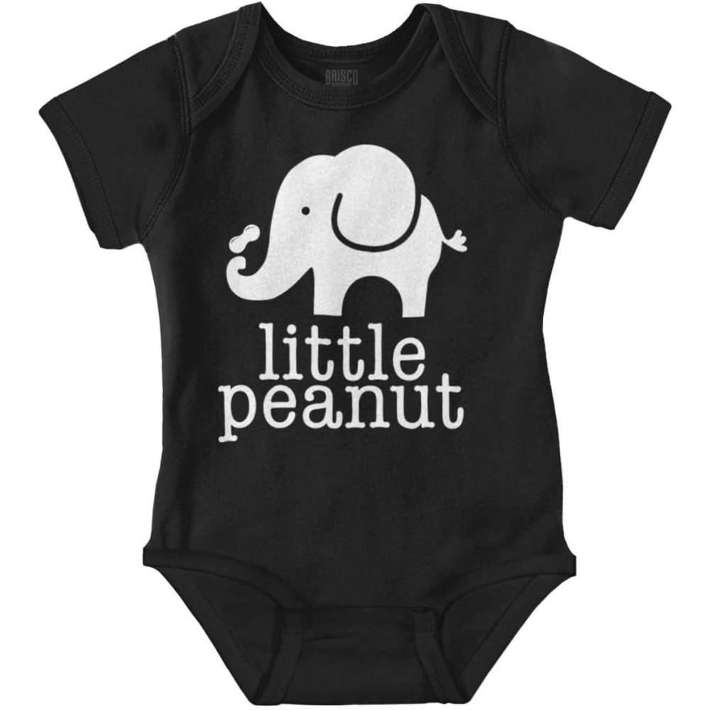 imageBrisco Brands Little Peanut Cute Lil Elephant Lover Baby Romper Boys or GirlsBlack