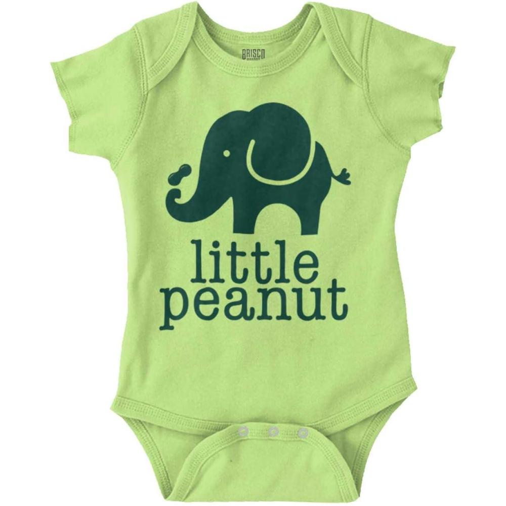 imageBrisco Brands Little Peanut Cute Lil Elephant Lover Baby Romper Boys or GirlsKey Lime