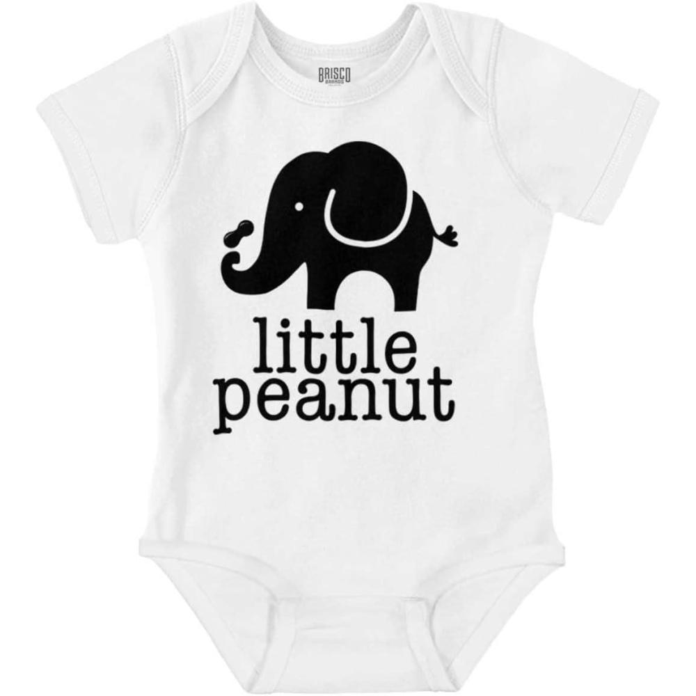 imageBrisco Brands Little Peanut Cute Lil Elephant Lover Baby Romper Boys or GirlsWhite