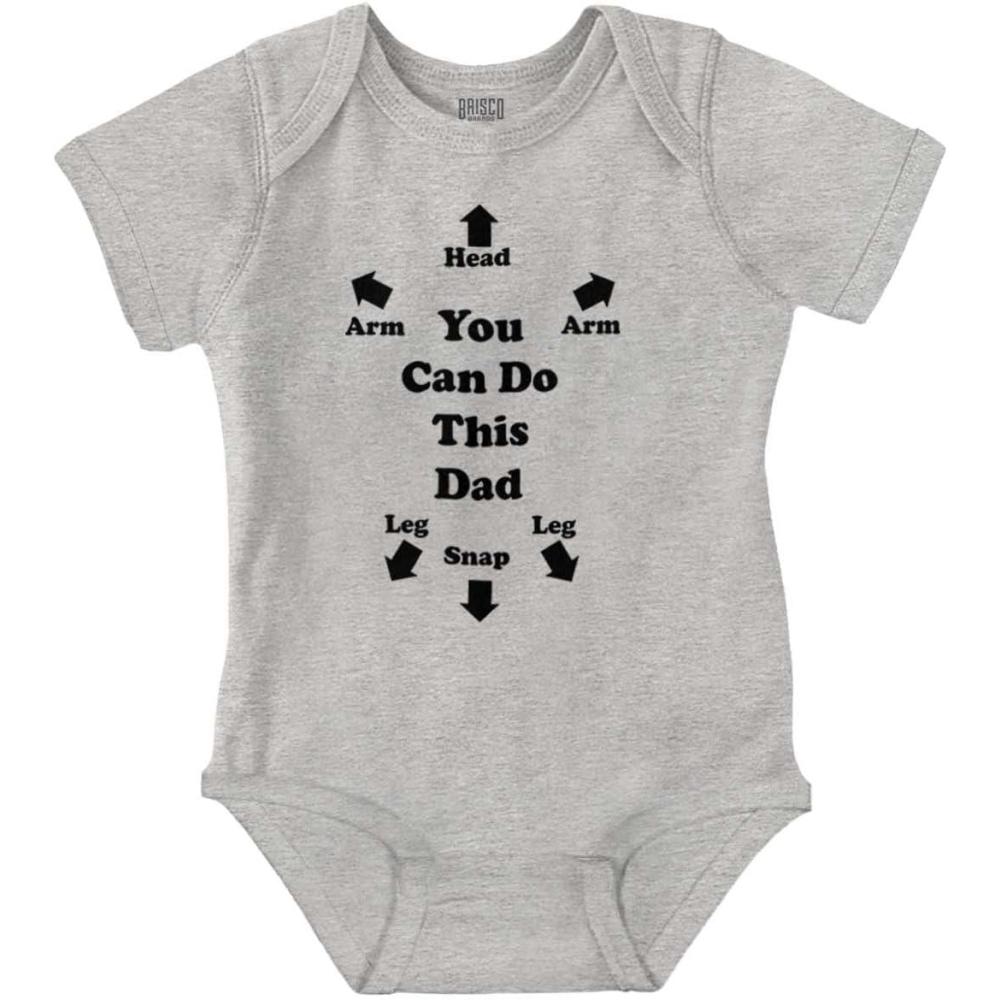 imageBrisco Brands You Can Do This Dad Diaper Change Baby Romper Boys or GirlsHeather