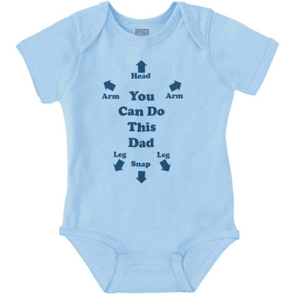 imageBrisco Brands You Can Do This Dad Diaper Change Baby Romper Boys or GirlsLight Blue