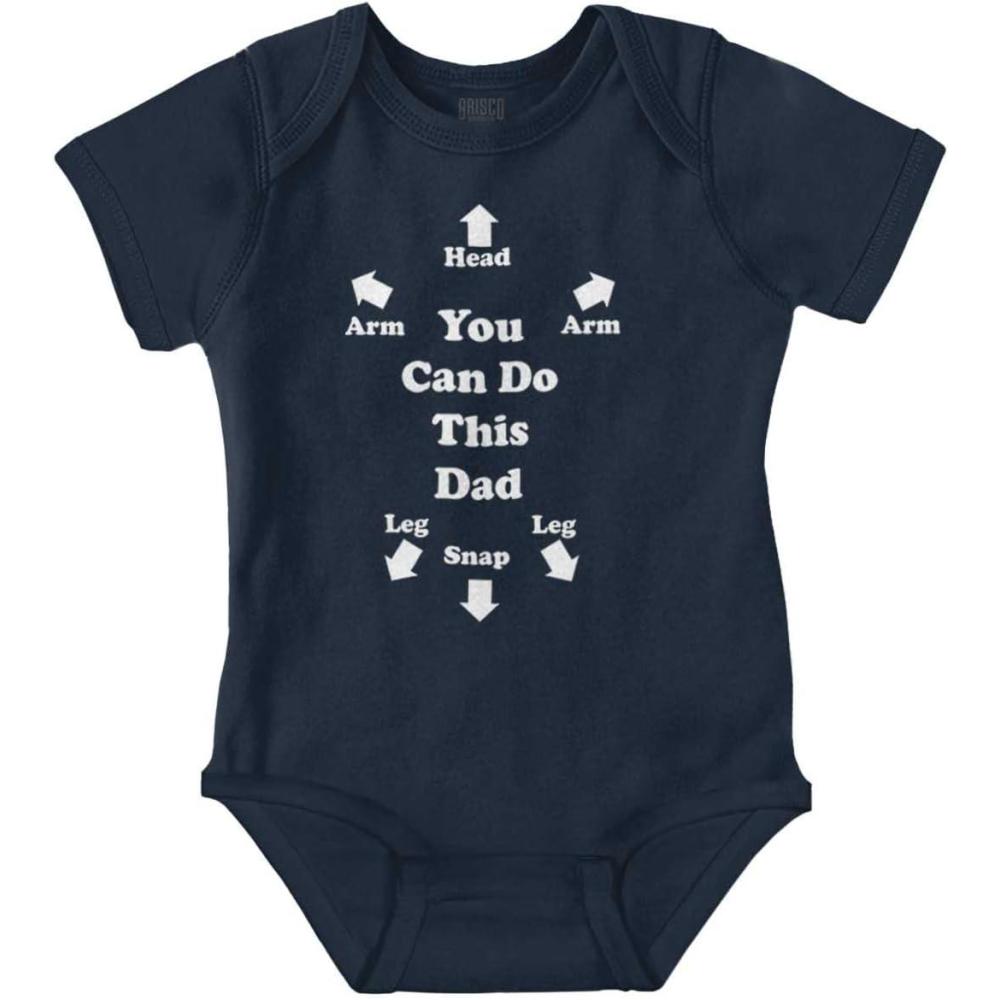 imageBrisco Brands You Can Do This Dad Diaper Change Baby Romper Boys or GirlsNavy