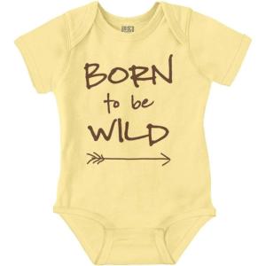 Born To Be Wild Playtime Playground Baby Romper Boys or Girls(Banana)