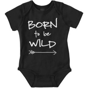 Born To Be Wild Playtime Playground Baby Romper Boys or Girls(Black)