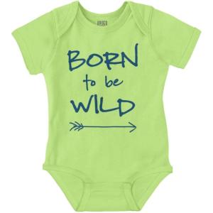 Born To Be Wild Playtime Playground Baby Romper Boys or Girls(Key Lime)