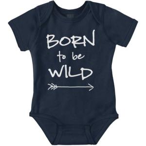 Born To Be Wild Playtime Playground Baby Romper Boys or Girls(Navy)