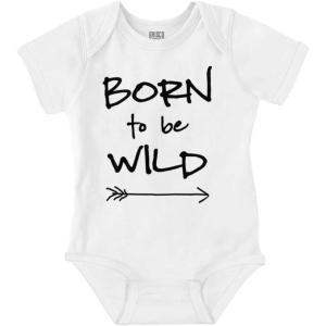 Born To Be Wild Playtime Playground Baby Romper Boys or Girls(White)