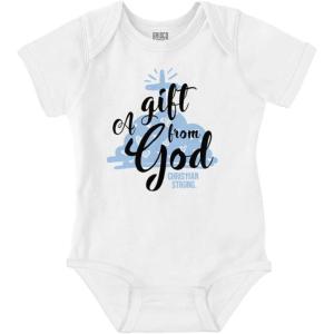 Brisco Brands A From God Christian Religious Jesus Baby Romper Boys or Girls(White)