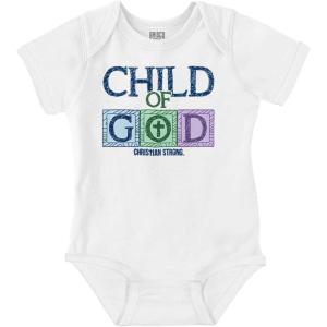 Brisco Brands Child of God Christian Jesus Christ Baby Romper Boys or Girls(White)
