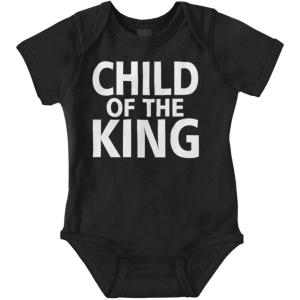 Brisco Brands Child of the King Christian Religious Baby Romper Boys or Girls(Black)