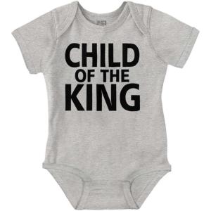 Brisco Brands Child of the King Christian Religious Baby Romper Boys or Girls(Heather)
