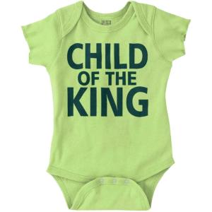Brisco Brands Child of the King Christian Religious Baby Romper Boys or Girls(Key Lime)