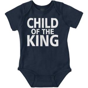 Brisco Brands Child of the King Christian Religious Baby Romper Boys or Girls(Navy)