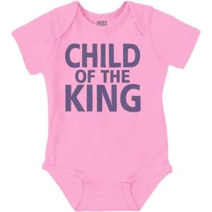 Brisco Brands Child of the King Christian Religious Baby Romper Boys or Girls(Pink)