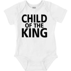 Brisco Brands Child of the King Christian Religious Baby Romper Boys or Girls(White)