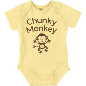 Brisco Brands Chunky Monkey Adorable Animal Babies Baby Romper Boys or Girls(Banana)