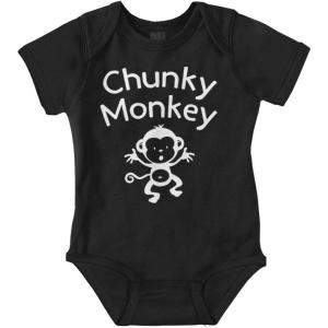 Brisco Brands Chunky Monkey Adorable Animal Babies Baby Romper Boys or Girls(Black)