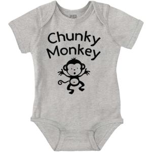 Brisco Brands Chunky Monkey Adorable Animal Babies Baby Romper Boys or Girls(Heather)