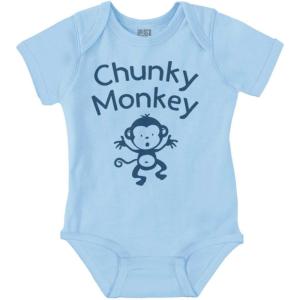 Brisco Brands Chunky Monkey Adorable Animal Babies Baby Romper Boys or Girls(Light Blue)