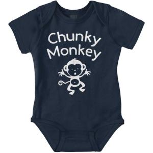 Brisco Brands Chunky Monkey Adorable Animal Babies Baby Romper Boys or Girls(Navy)