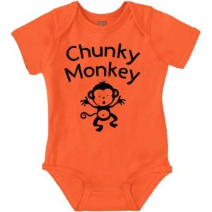 Brisco Brands Chunky Monkey Adorable Animal Babies Baby Romper Boys or Girls(Orange)