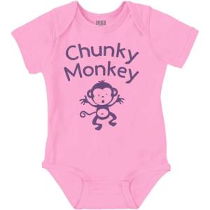 Brisco Brands Chunky Monkey Adorable Animal Babies Baby Romper Boys or Girls(Pink)