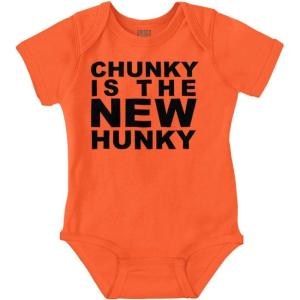Brisco Brands Chunky is the New Hunky Trend Baby Bodysuit Jumper Boys(Orange)