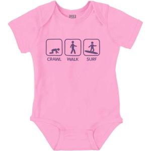 Brisco Brands Crawl Walk Surf Baby Romper Boys or Girls(Pink)