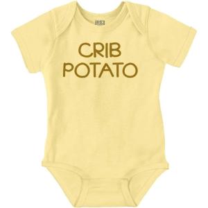 Brisco Brands Crib Couch Potato Lazy Cute Funny Baby Romper Boys or Girls(Banana)