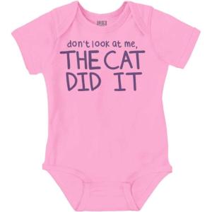 Brisco Brands Dont Look At Me The Cat Did It Baby Romper Boys or Girls(Pink)