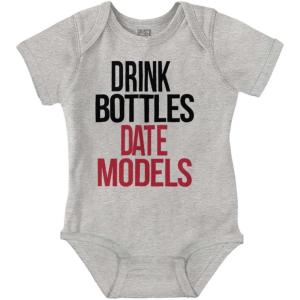 Brisco Brands Drink Bottles Date Model Handsome Baby Baby Bodysuit Jumper Boys(Heather)