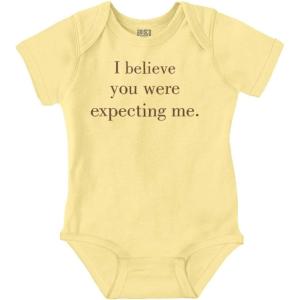 Brisco Brands I Believe You Were Expecting Me Baby Romper Boys or Girls(Banana)