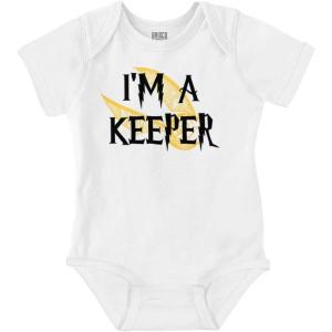 Brisco Brands Keep Me Magical Funny Witch Wizard Baby Romper Boys or Girls(White)