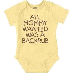 Brisco Brands Mommy Wanted a Backrub Funny Humor Baby Romper Boys or Girls(Banana)