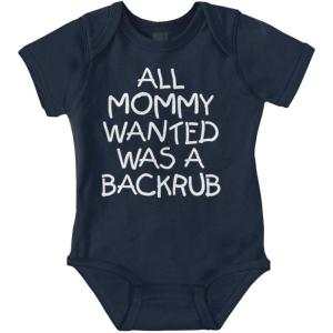 Brisco Brands Mommy Wanted a Backrub Funny Humor Baby Romper Boys or Girls(Navy)